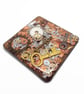 Handmade Steampunk Fridge Magnet, Resin Embedded Cogs and Keys