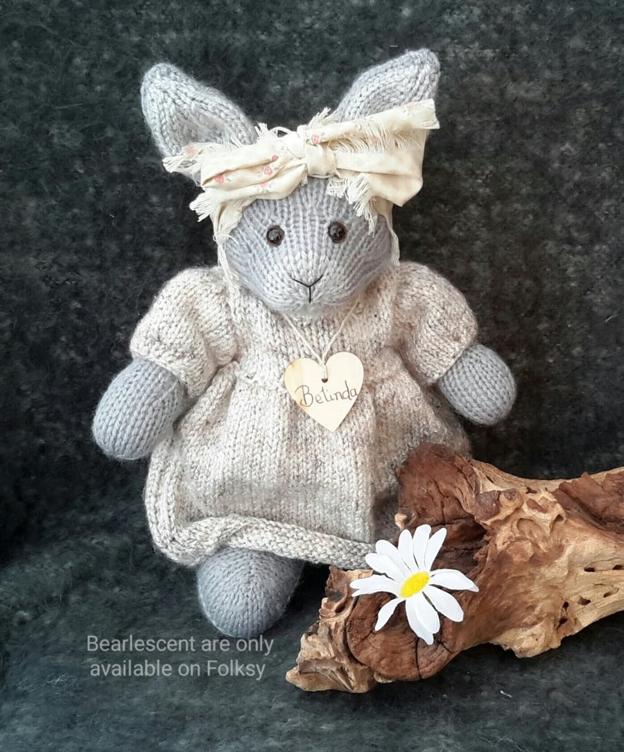 SALE Hand knitted dressed rabbit, Easter Bunny, Belinda Bunny, March Hare