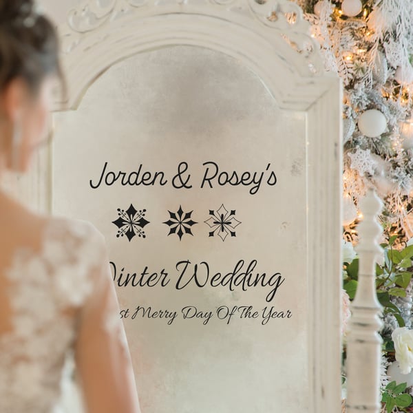 Winter Wedding Mirror Sticker Vinyl Decal Sticker for DIY Wedding Easy to Apply 