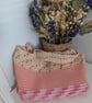 Handmade Crochet Tote Bag – Pink & Cream - Image 3