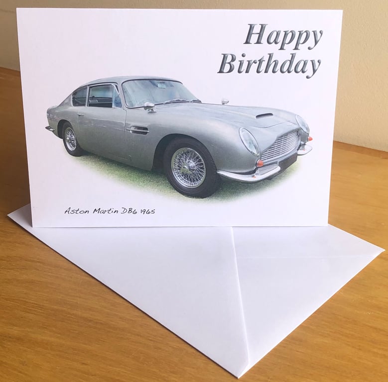 Aston Martin DB6 1965 - Birthday, Anniversary, Retirement or Plain Card