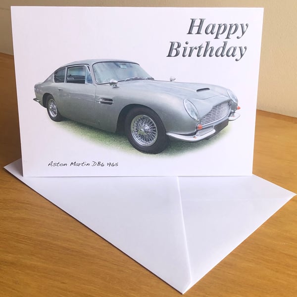 Aston Martin DB6 1965 - Birthday, Anniversary, Retirement or Plain Card