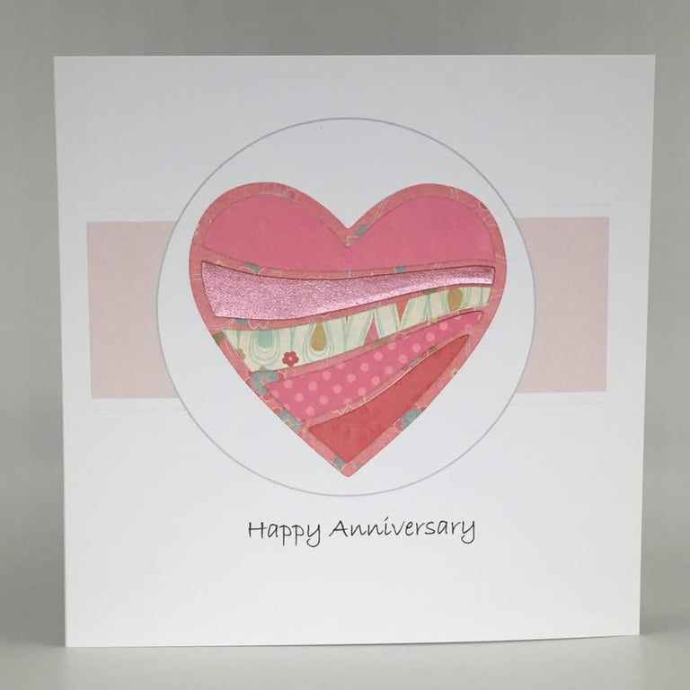Anniversary card - paper pieced heart
