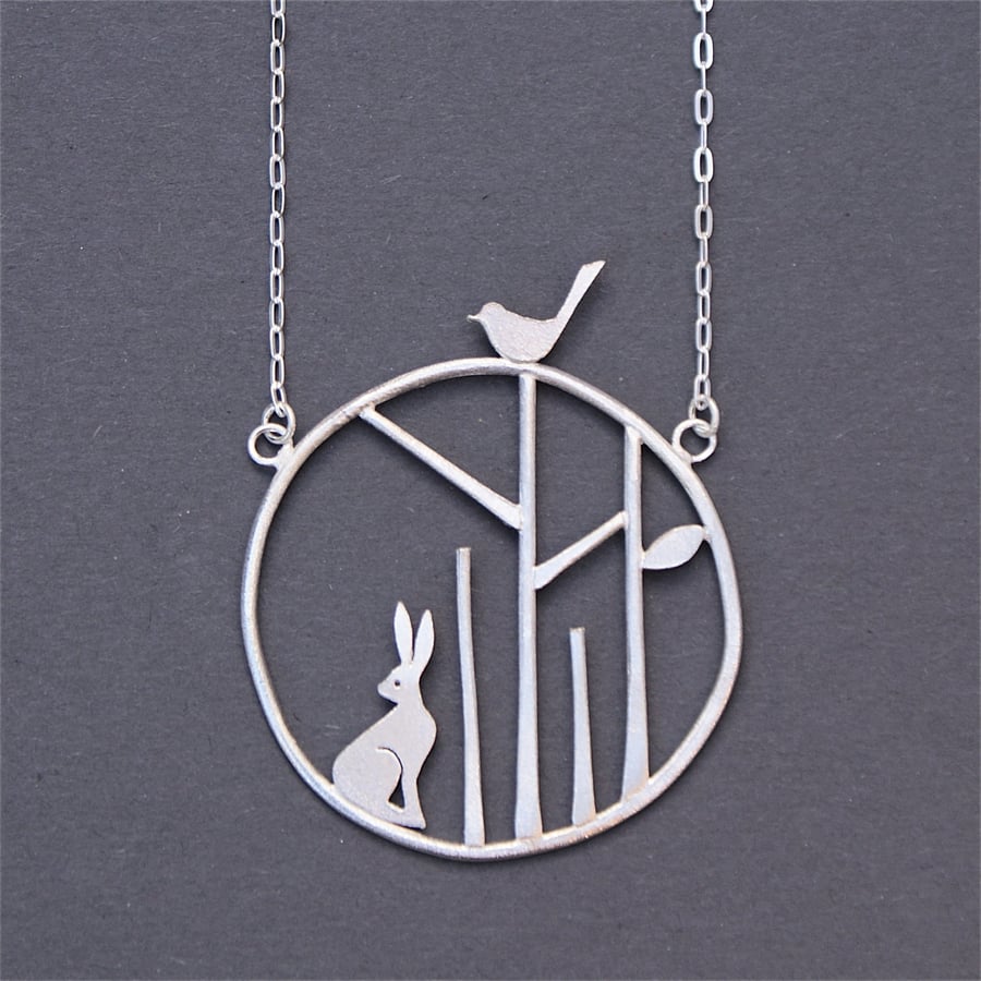 Edge of the woods statement necklace - hare