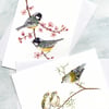 Garden Birds Cards, Coal Tits and Goldcrests, pack of 2