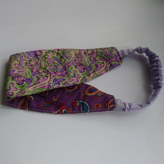 Purple Patterned Reversible Headband