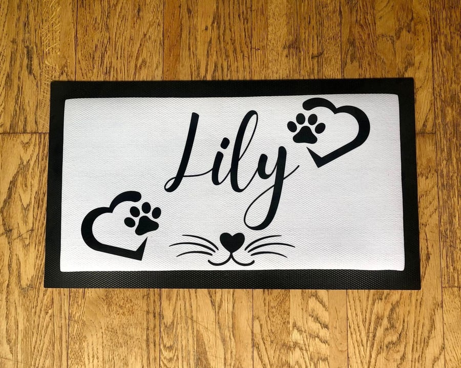 Cat Bowl Mat Personalised Pet Bowl Mat Customised Bowl Mat Cat Food Mat Cat 