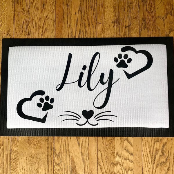 Cat Bowl Mat Personalised Pet Bowl Mat Customised Bowl Mat Cat Food Mat Cat 