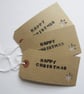 Happy Christmas Snowflake Gift Tag Present Gift Wrap Wrapping Set of 3
