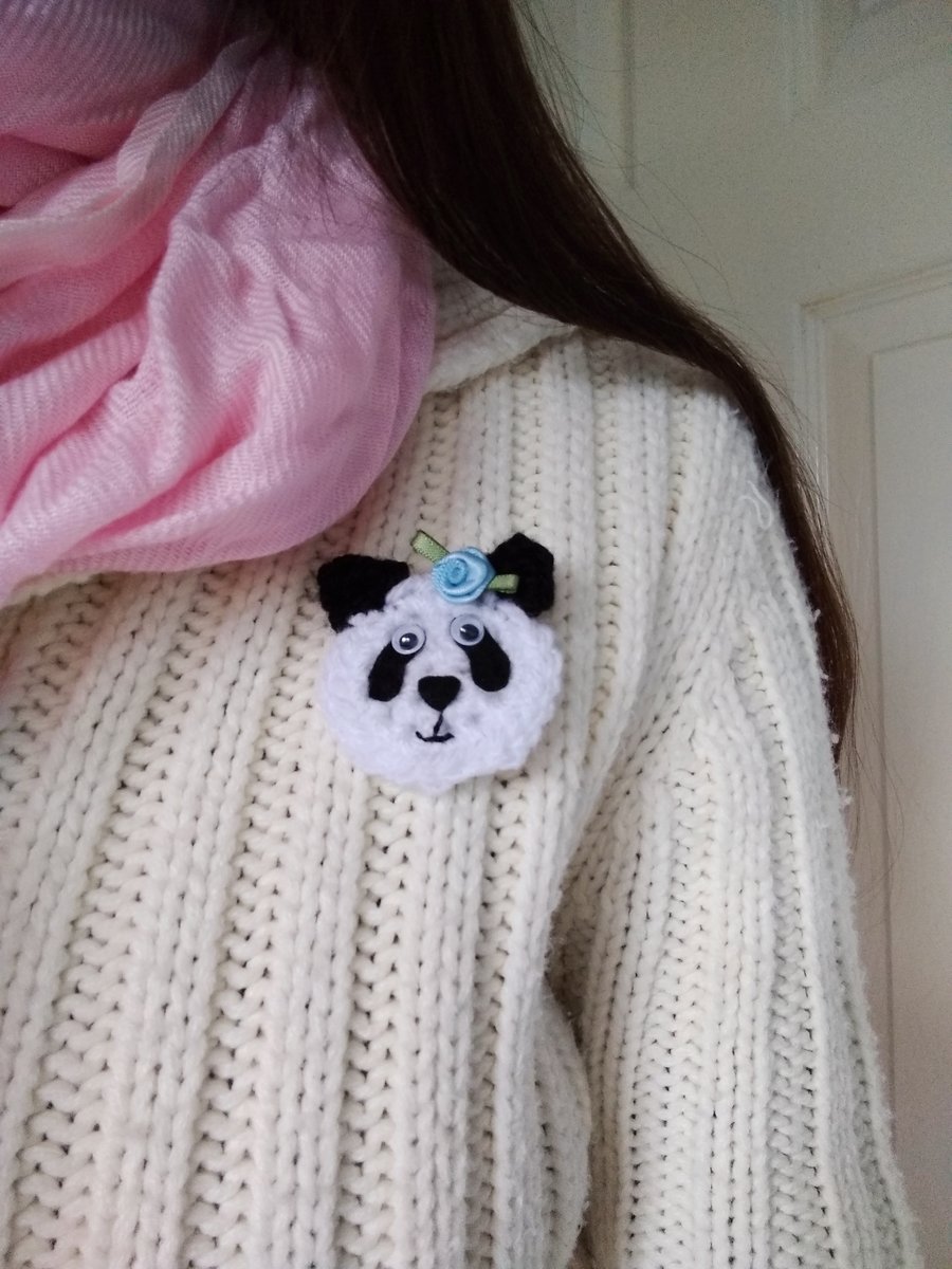 Panda brooch, wildlife animal gift for her