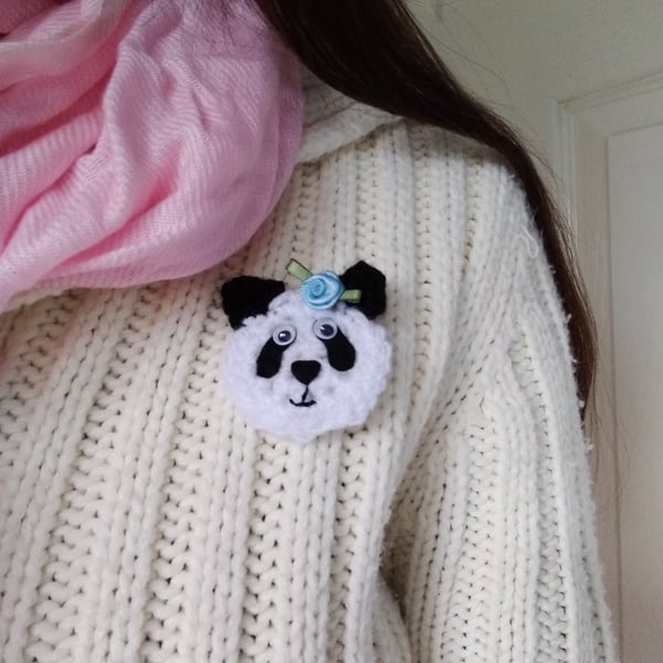 Panda brooch, wildlife animal gift for her