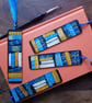 Hand painted wooden bookmarks teal