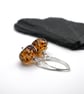 leopard print lampwork glass earrings
