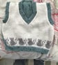 Hand knitted fairisle tanktop for 6 month olds