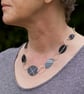 Reversible pebble necklace, anodised aluminium and recycled silver. - Image 4
