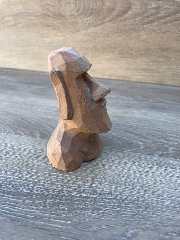 Stone Moai sculpture  Garden moai ornament Tall head statue Outside face ornamen