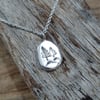 Silver pebble pendant, necklace, nugget, 'alpine trees'