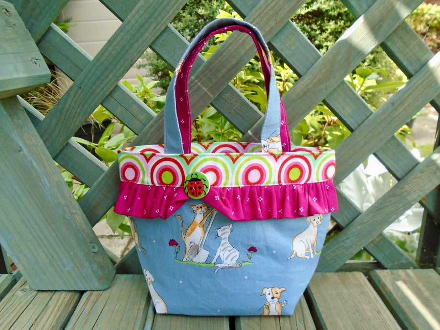 Kids Cotton Bag with ruffle 