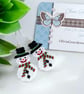 Festive Christmas Snowman beadwork earrings - Image 3