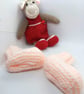  Peach and White Baby's Boots, Boots for 0 - 6 Months, Baby Shower Gift - Image 2