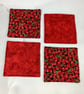 Cherries coasters set of 4, cherry fabric coasters, Handmade - Image 5