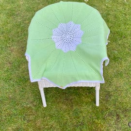 Handmade Spring Green Crochet Baby Blanket