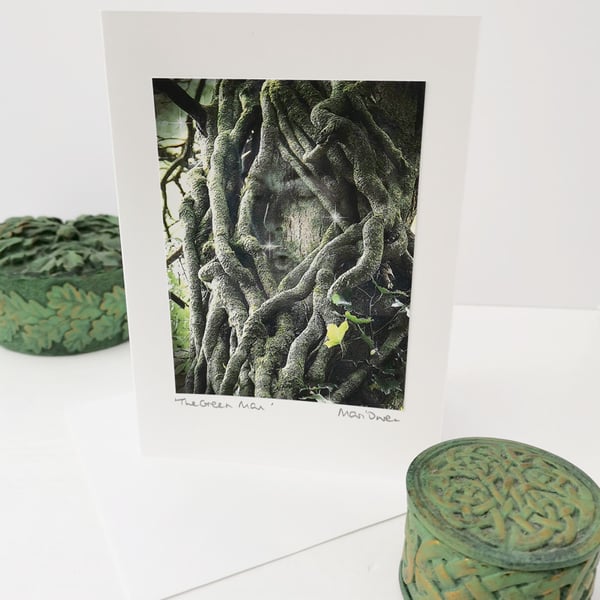The Green Man Blank Greetings Card