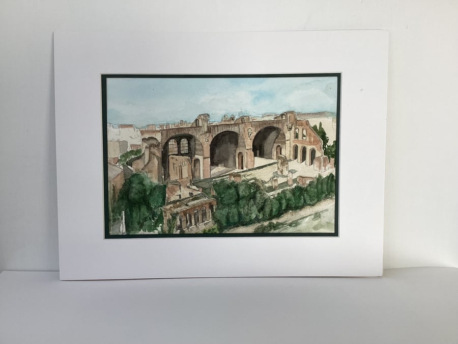 Palatine Hill in Rome - Original Watercolour Painting
