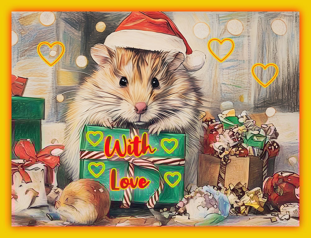 With Love Hamster Greeting Card A5