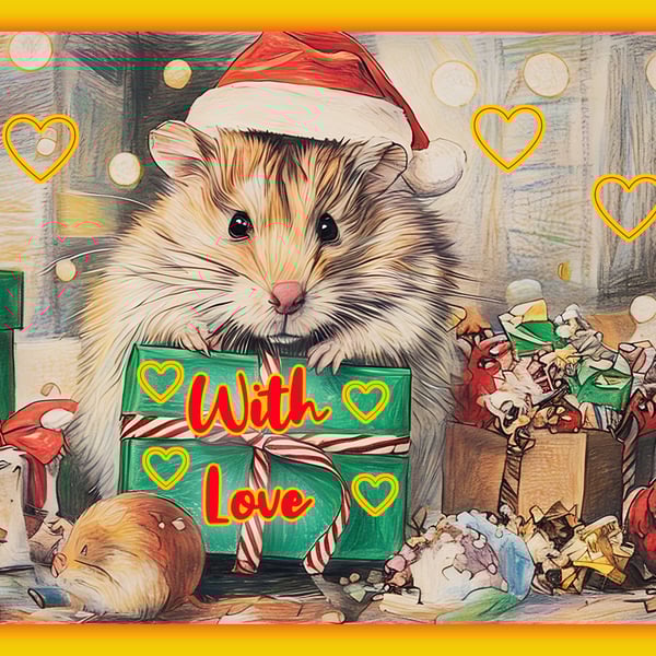 With Love Hamster Greeting Card A5