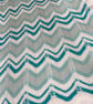 White and shades of aqua baby blanket, hand knitted in 100% cotton yarn. - Image 4