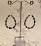 Wire teardrop earrings with pinolith stone tubes  - Image 4