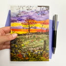 Sunrise tree printed card. 