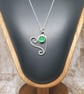 Sterling Silver 925 Unique Heart Pendant With Green Agate - Image 7