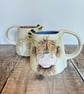 Handmade porcelain highland cow mug. Cup.