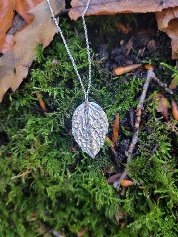 Silver Moroccan Mint Leaf Necklace