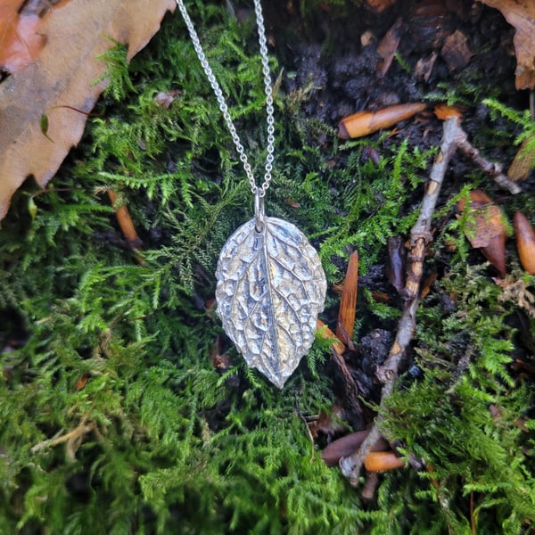 Silver Moroccan Mint Leaf Necklace