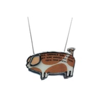 Literary Animal Farm Orwell Pig Necklace by EllyMental