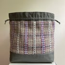 Cariad Bag - Damson & Blue. Handwoven in Wales