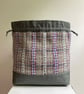 Cariad Bag - Damson & Blue. Handwoven in Wales