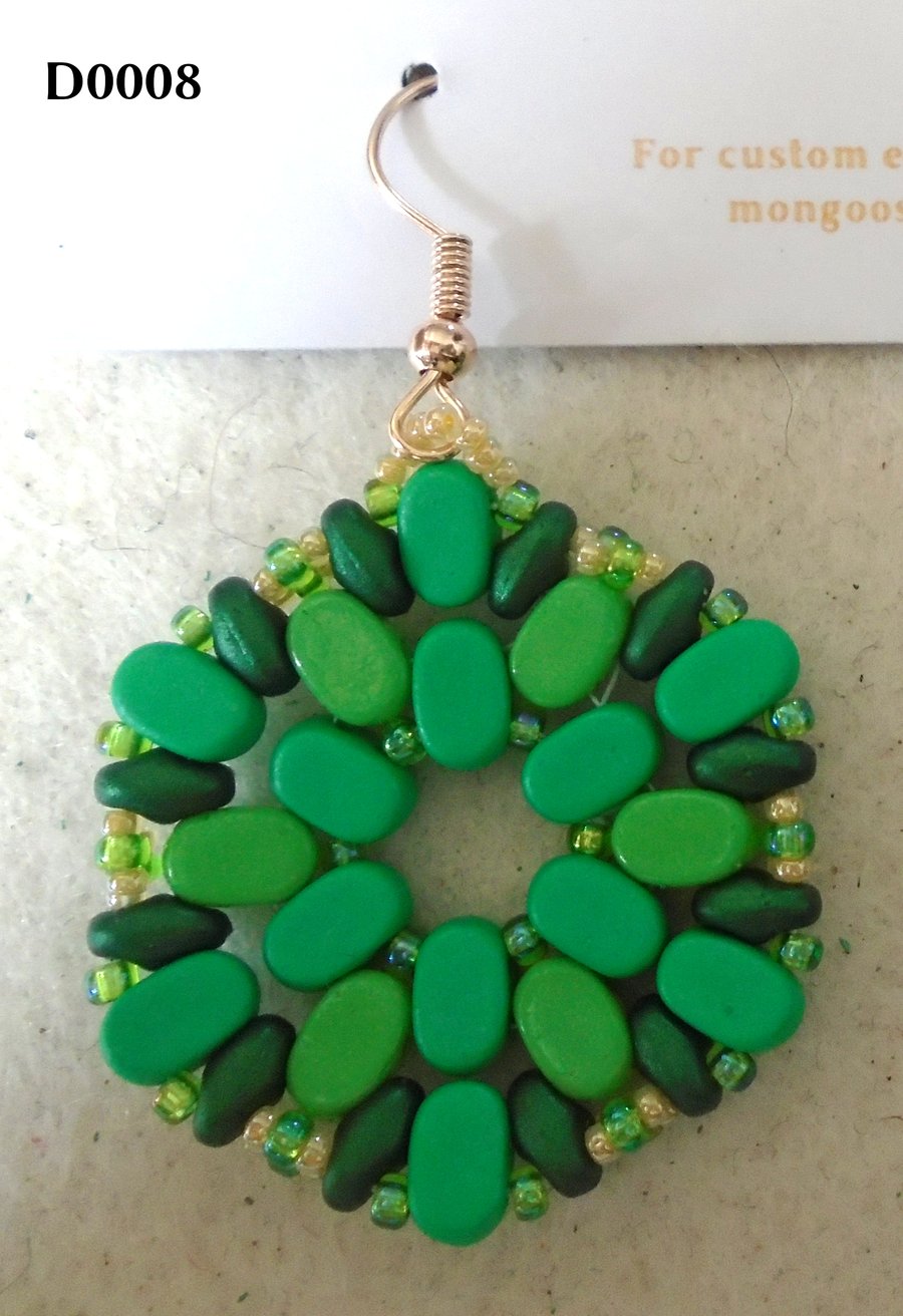 Hexagonal bead earrings (customisable)