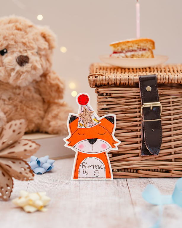 Fox Personalised Birthday Badge