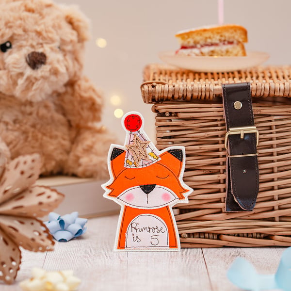 Fox Personalised Birthday Badge