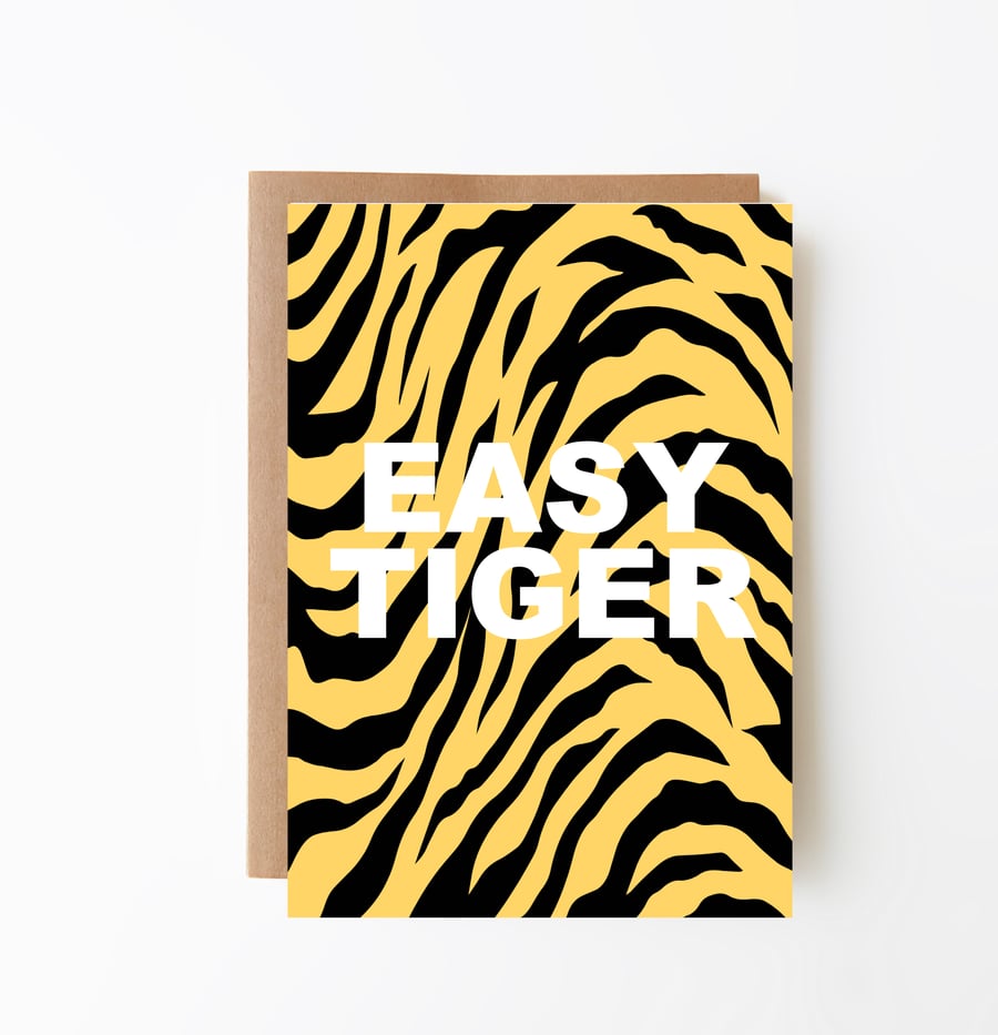 Easy Tiger Greeting Card (Apricot)