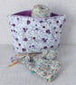 Large zipped pouch, project bag, cosmetic bag, floral - Image 7