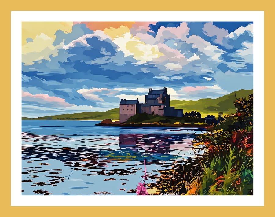 Eilean Donan Castle Scotland Greeting Card A5 Size 