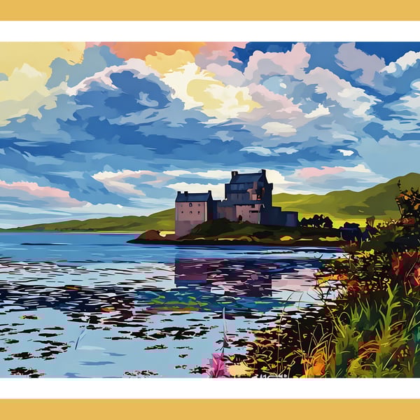 Eilean Donan Castle Scotland Greeting Card A5 Size 