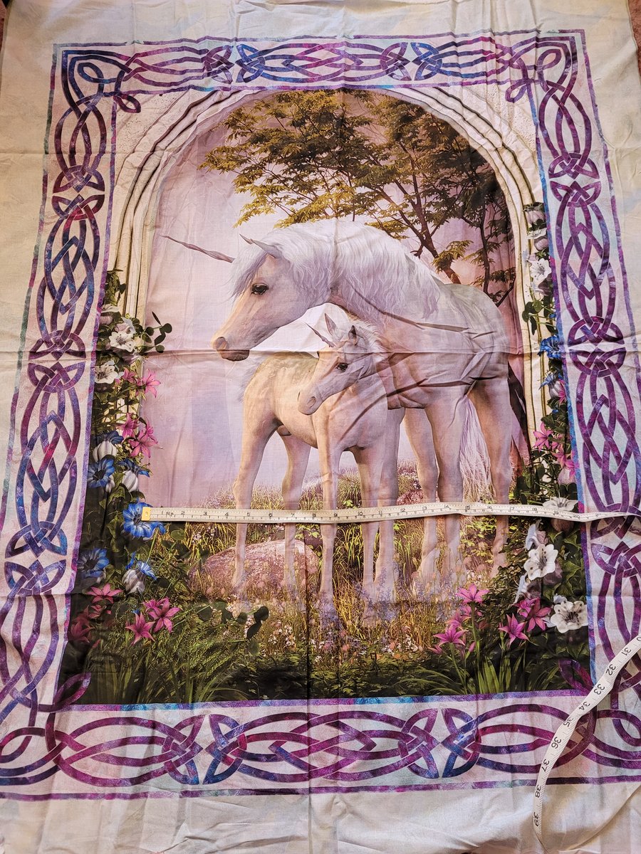 100% Cotton. Unicorn fabric panel