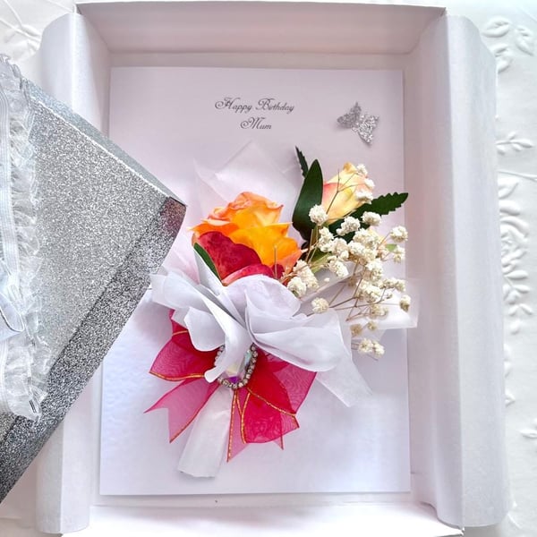 Handmade Luxury Personalised Birthday Card with Envelope, Birthday Gift for Mum,