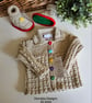 Designer Hand Knitted Cardigan & Booties Set 0-3 months size - Image 1